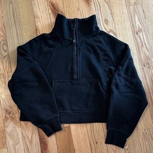 lululemon Black Crop Scuba Half-Zip Pullover Sweatshirt M/L